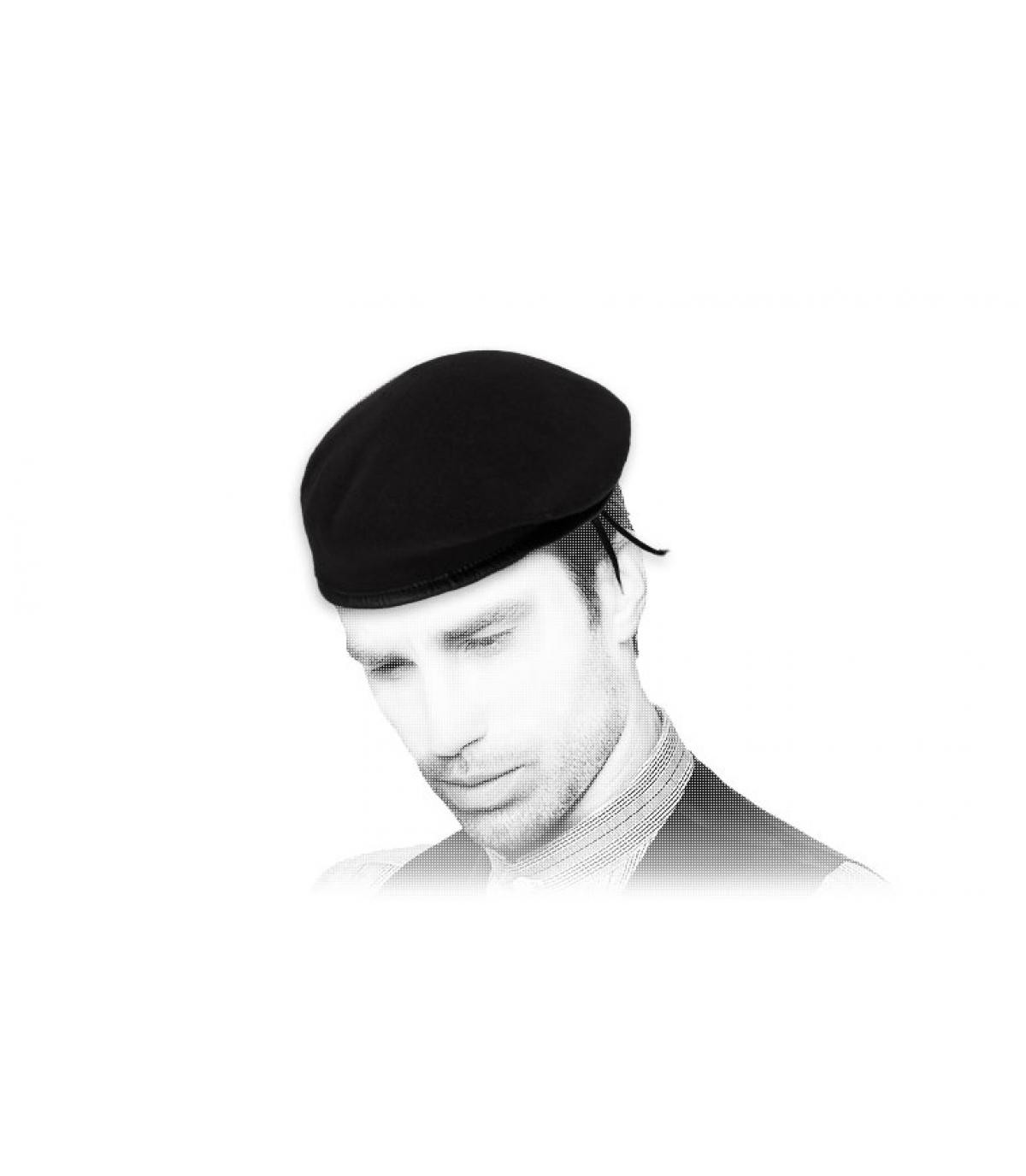 Beret leather band Beret commando black Beret leather band Beret commando black